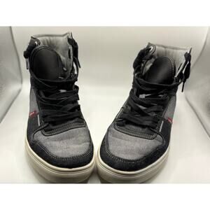 Levi's Mens's Mason Hi 501 Fashion Denim High Top Sneakers in Black and Grey